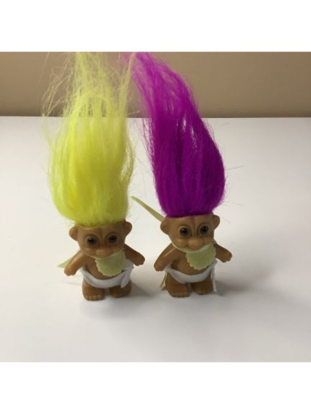 Russ Baby Troll Dolls 2” Diaper Bib Purple & Yellow, Vintage Preloved